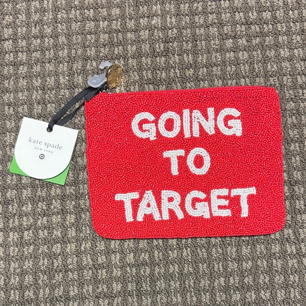 Kate Spade "Going to Target" Red Beaded Pouch